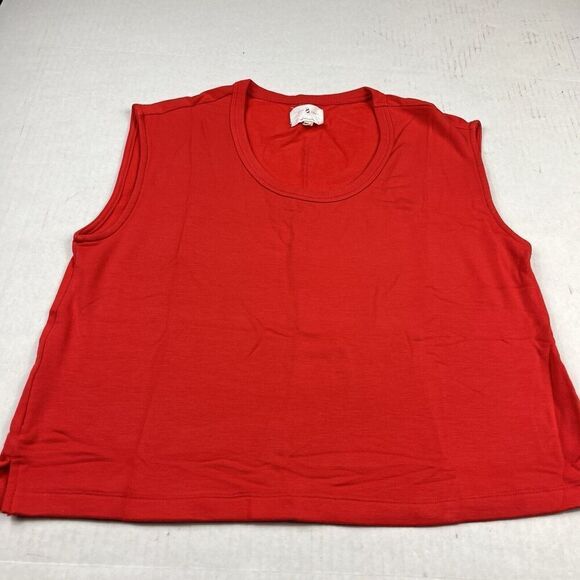 Lou & Grey Signature Soft Knit Muscle Tank Top Red Shirt Short Sleeve Size SMALL - Picture 2 of 10